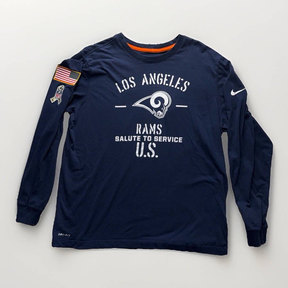 Los Angeles Rams Shirt LA Nike Salute to Service Long Sleeve Mens XL Dri Fit